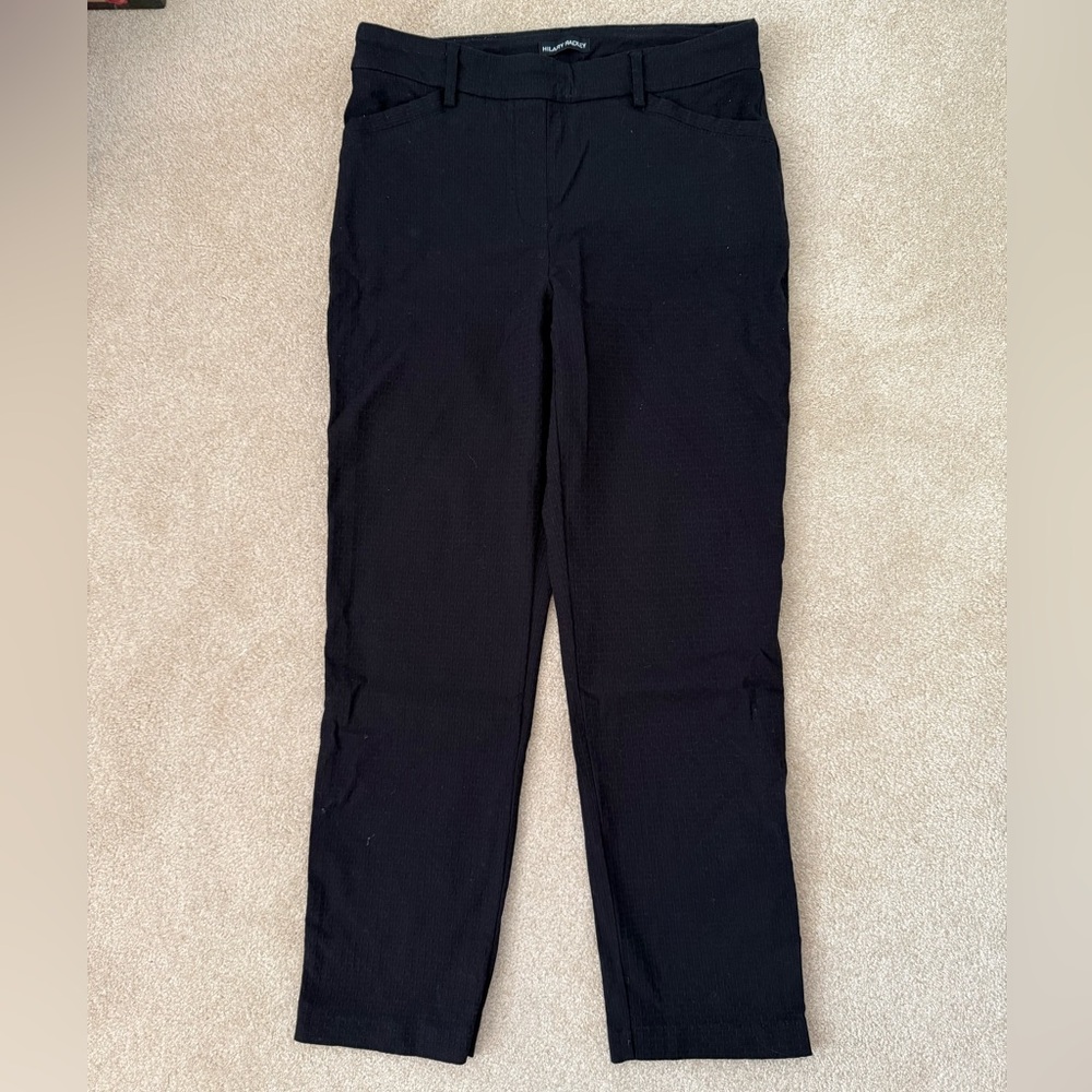 Hilary Radley Black Dress Pants Textured Pull-On Women's Size Medium